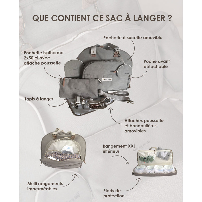 Sac À Couches Juliette - Galet-Baby on board-YND-BOB-4202-CLÉMENT