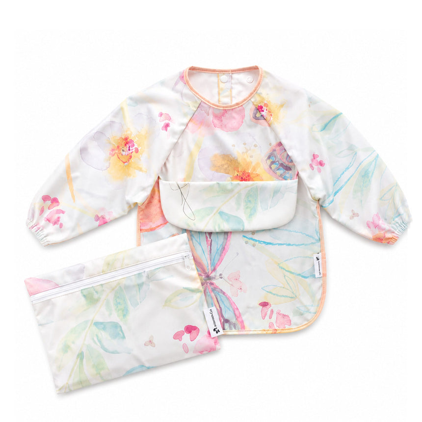 Bavoir Manches Longues Pochette intégrée 2-4ans - Soleil fleuri collaboration avec Lysa Jordan-Micasso-MSO-JIBAV-BUTTER-CLÉMENT