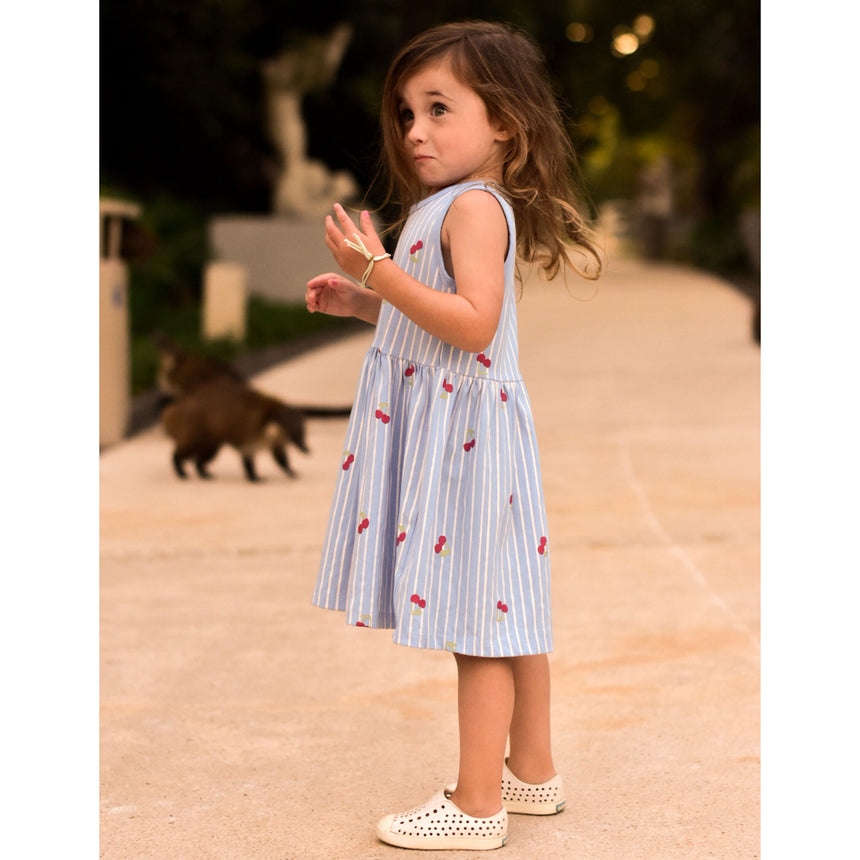Cherry Stripe Dress 2-8y