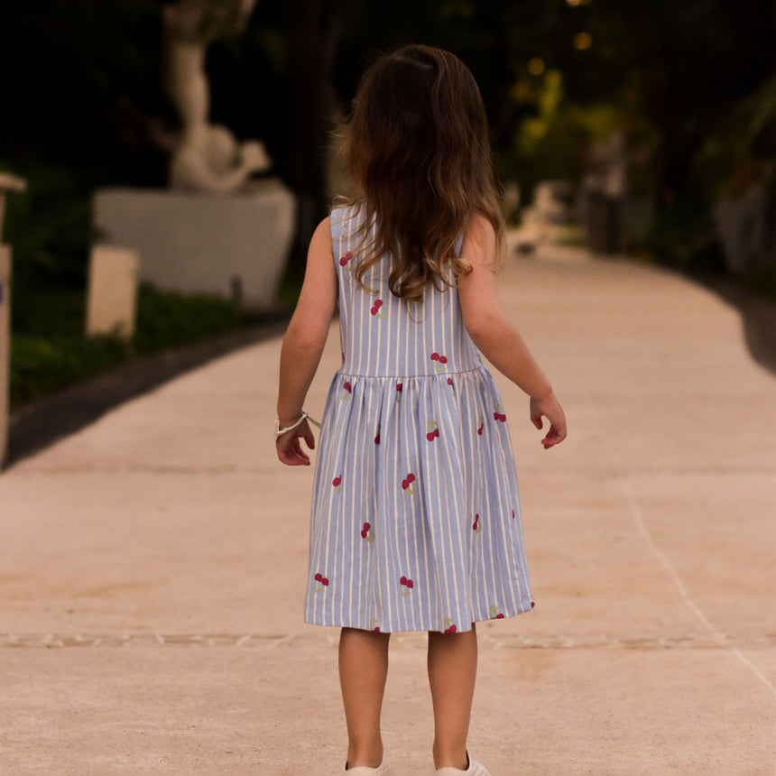 Cherry Stripe Dress 2-8y