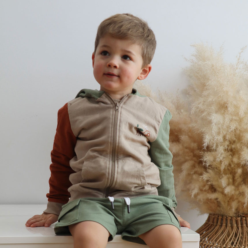 Monkey Zip Hoodie 2-8y