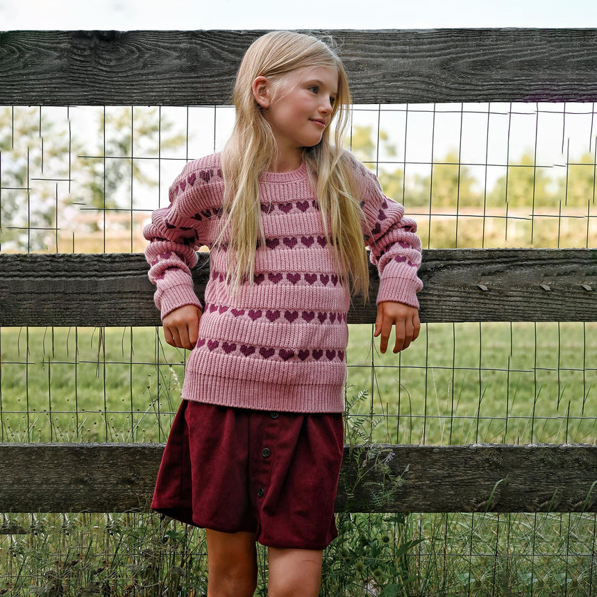 Pull Tricot Romance Coeurs 7-14ans