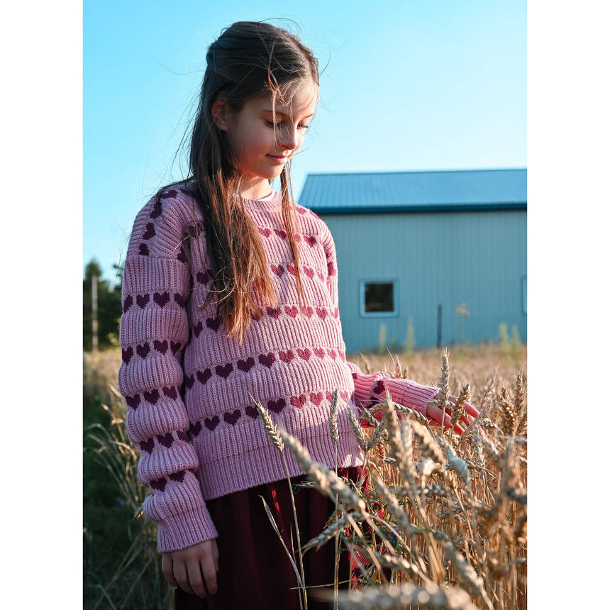 Pull Tricot Romance Coeurs 7-14ans
