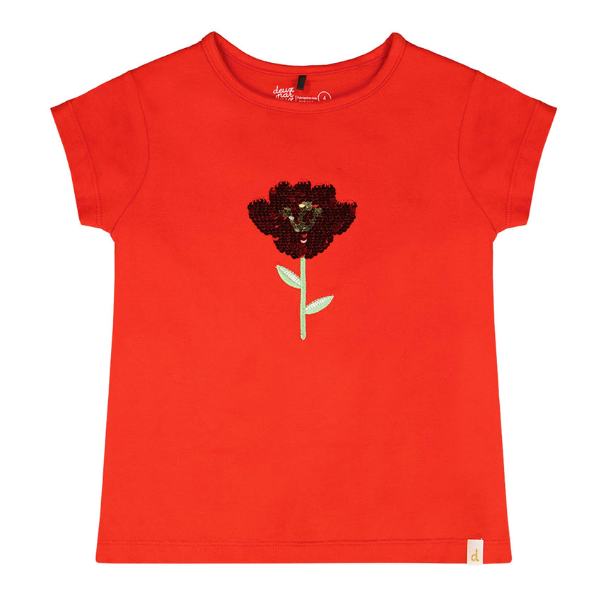 T-shirt Jonquilles 7-10ans-Deux par Deux-Rouge-7-2X2-H30H70-7620C-CLÉMENT