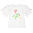 T-shirt Fleur Jonquilles 7-10ans-Deux par Deux-Blanc-7-2X2-H30H71-100C-CLÉMENT