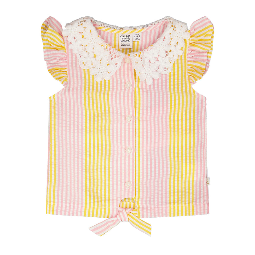Blouse Marguerites 3-6ans-Deux par Deux-Rose-3-2X2-H30I15-137B-CLÉMENT