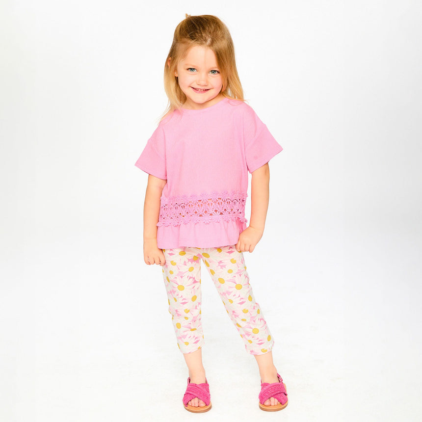 Legging Capri Marguerites 7-10ans-Deux par Deux-2X2-H30I60-136C-CLÉMENT