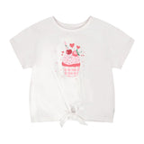 T-shirt Cupcake Cerise 7-10ans-Deux par Deux-Blanc-7-2X2-H30L70-100C-CLÉMENT