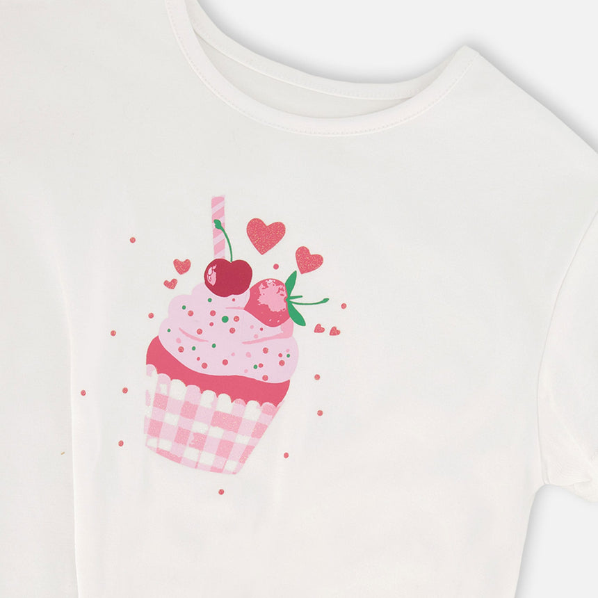 T-shirt Cupcake Cerise 7-10ans-Deux par Deux-2X2-H30L70-100C-CLÉMENT