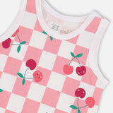 Camisole Carreaux Cerise 7-10ans-Deux par Deux-2X2-H30L72-140C-CLÉMENT