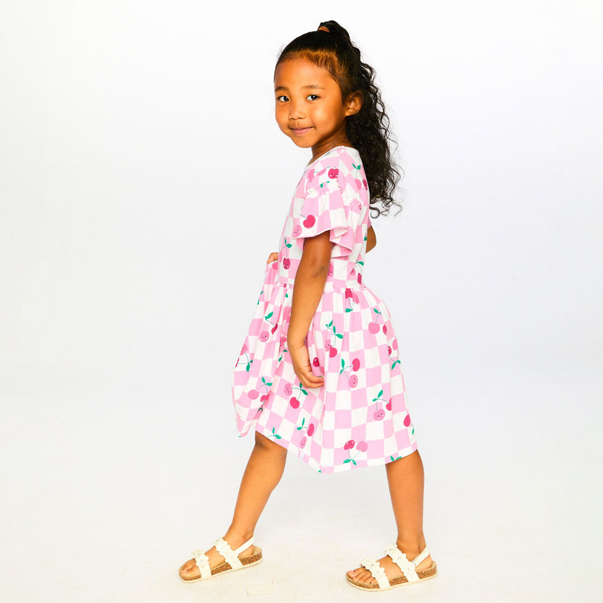 Robe Carreaux Cerise 3-6ans-Deux par Deux-2X2-H30L85-140B-CLÉMENT