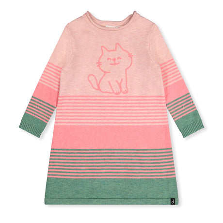 Robe Tricot Moustaches 3-6ans-Deux par Deux-Corail-3-2X2-J20ET88-6850-CLÉMENT