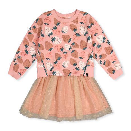 Robe Fraise Givrée 7-10ans-Deux par Deux-Rose-7-2X2-J20G85-257C-CLÉMENT