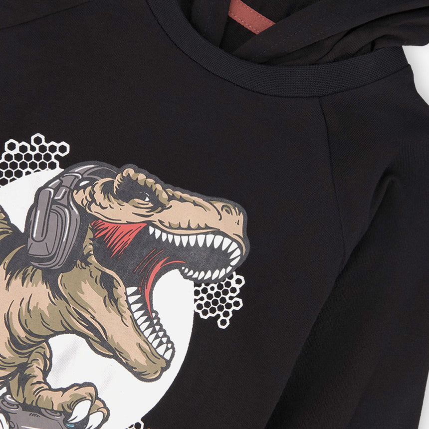 T-shirt Capuchon Dinos Boys 3-6ans-Deux par Deux-2X2-J20U75-999B-CLÉMENT