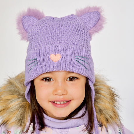 Tuque Tricot Mauve Chat 6-24mois-Deux par Deux-2X3-J10Z18B-513A-CLÉMENT