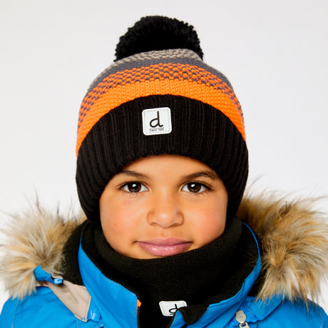 Tuque Tricot Orange Rayée 2-14ans-Deux par Deux-2X3-J10Z33-1J078-CLÉMENT