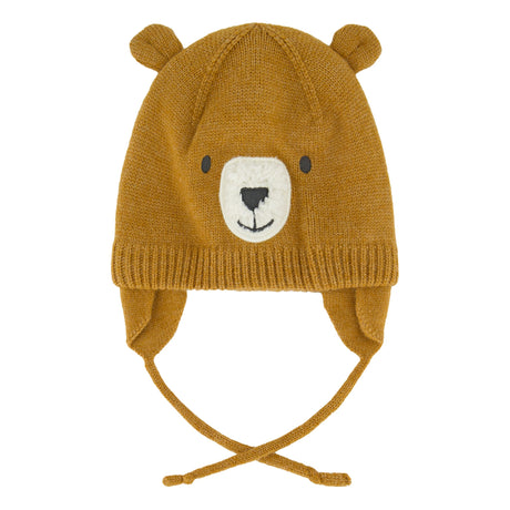Tuque Tricot Ours Brun 3-36m-Deux par Deux-Ocre-3-6 m-2X3-J10ZA04-1740-CLÉMENT