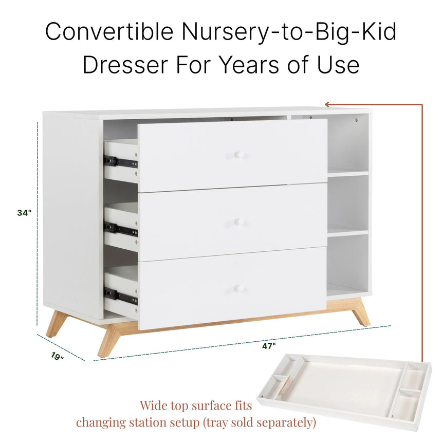 Central Park 3-drawer - White / Natural