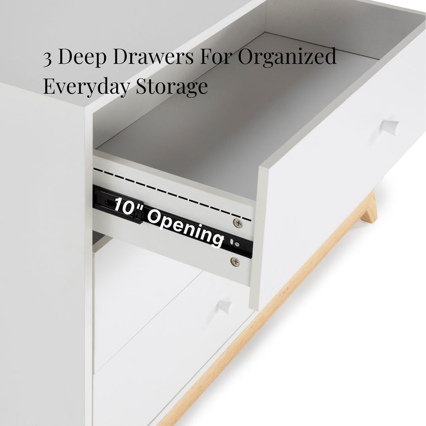 Central Park 3-drawer - White / Natural