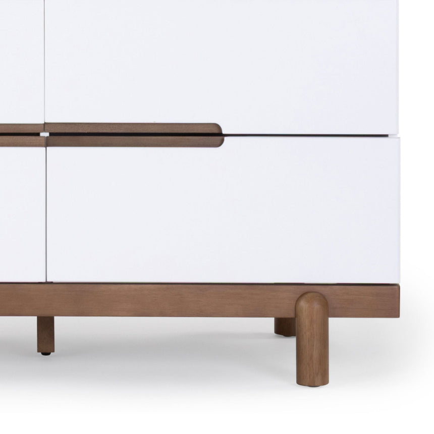 Commode 6 Tiroirs Bliss -  Noyer / Blanc