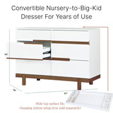 Commode 6 Tiroirs Bliss -  Noyer / Blanc