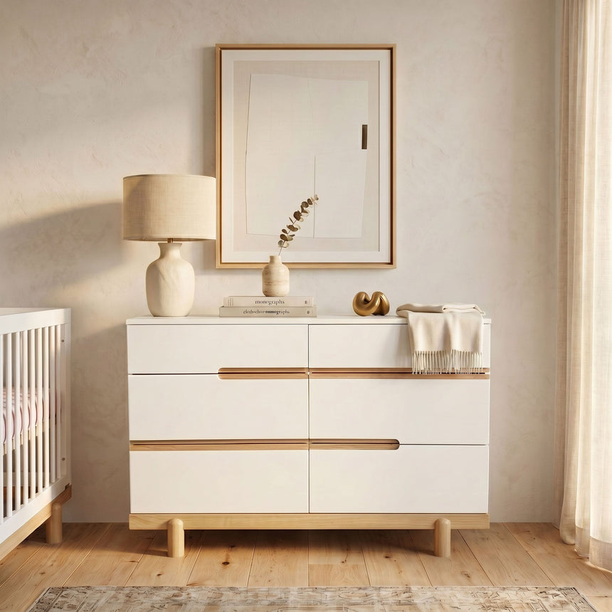 Commode 6 tiroirs Bliss - Blanc / Naturel-Dadada Baby-DDD-46131-CLÉMENT