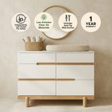 Commode 6 tiroirs Bliss - Blanc / Naturel-Dadada Baby-DDD-46131-CLÉMENT