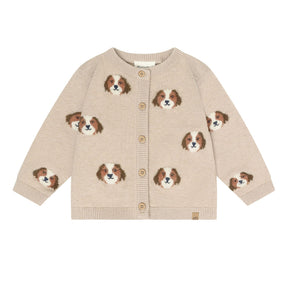 Cardigan Tricot Chien 6-24mois-Minymo-Beige-6 m-AC1-114423-2055-CLÉMENT