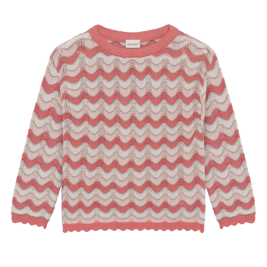Pull Tricot Rayé 4-10ans-Minymo-Corail-4-AC1-124309-5003-CLÉMENT