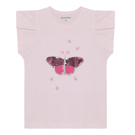 T-shirt Papillon Brillant 3-8ans-Minymo-Rose-3-AC1-124335-5140-CLÉMENT