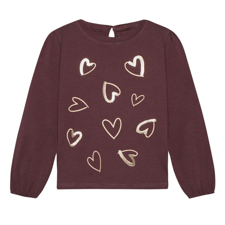 T-shirt Coeur Brillant 3-12-Minymo-Prune-3-AC1-124457-6599-CLÉMENT