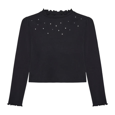 T-shirt Côtelé Brillant 4-14ans-Minymo-Noir-4-AC1-144400-1061-CLÉMENT