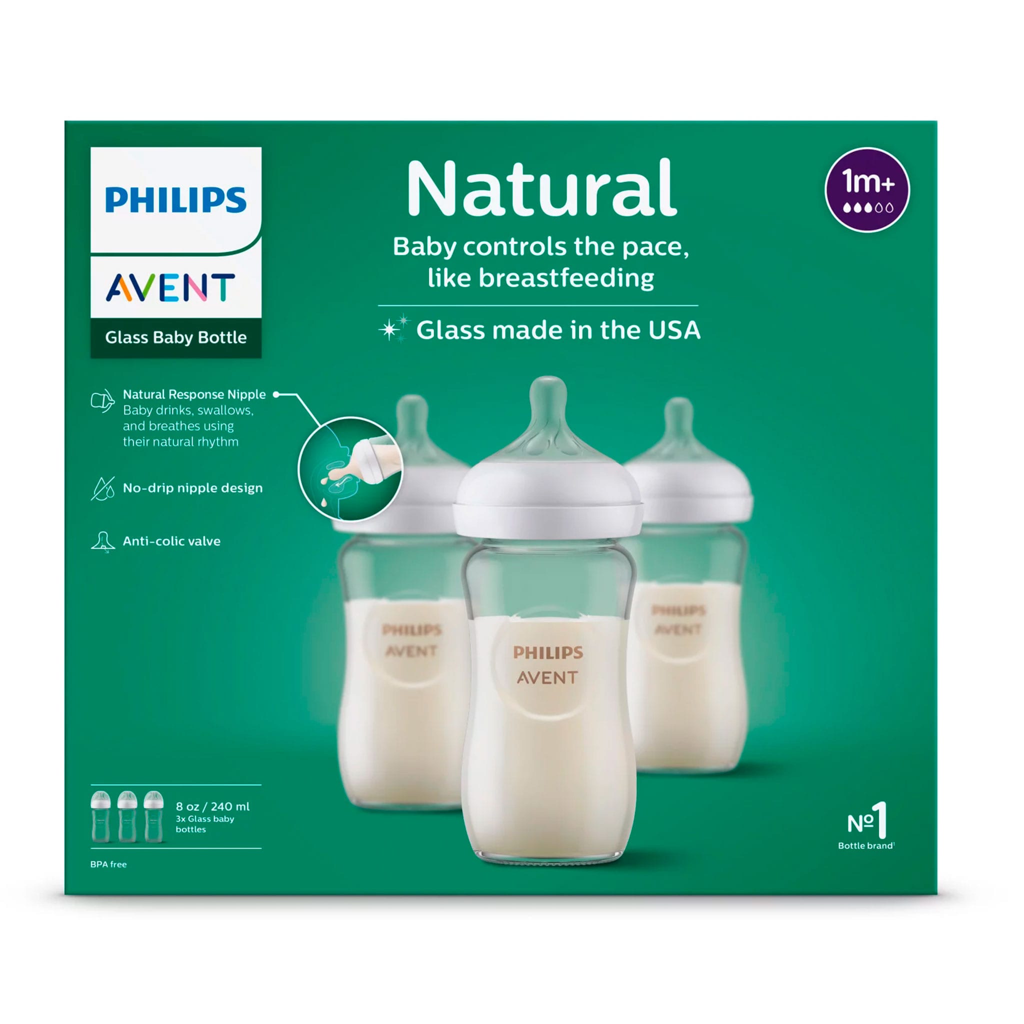 その他 baby bottle Glass Natural Baby Bottle 8oz 3-Pack – CLÉMENT