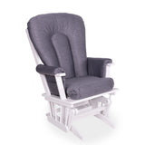 Chaise Berçante Bois - Blanc- Tissus sur commande spéciale-Goberce-Harper 099-GBE-B45-CHAISE-BLANC-CLÉMENT