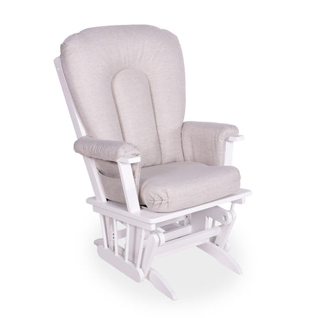Chaise Berçante Bois - Blanc- Tissus sur commande spéciale-Goberce-Link 020-GBE-B45-CHAISE-BLANC-CLÉMENT