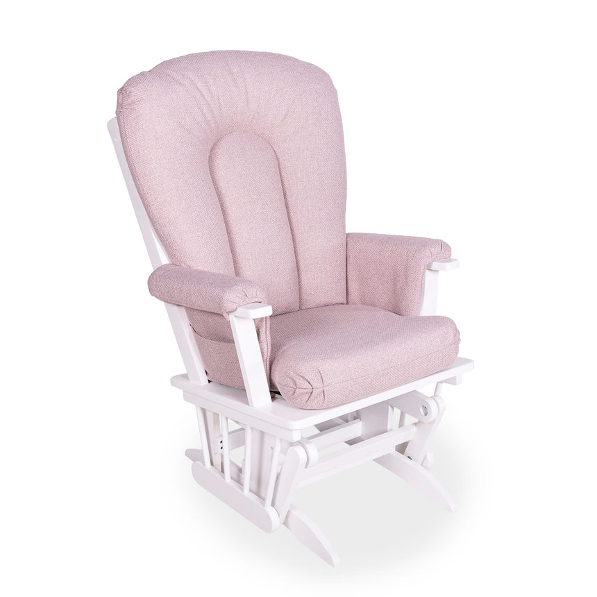 Chaise Berçante Bois - Blanc- Tissus sur commande spéciale-Goberce-Prelude 067-GBE-B45-CHAISE-BLANC-CLÉMENT
