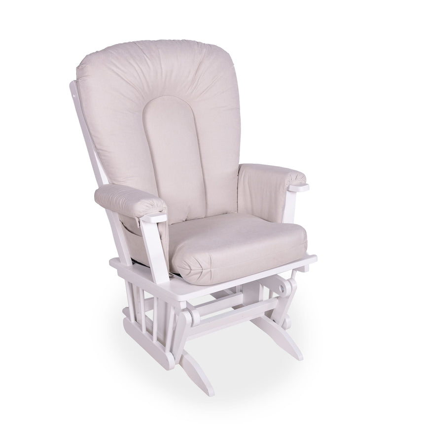 Chaise Berçante Bois - Blanc- Tissus sur commande spéciale-Goberce-Structure 041-GBE-B45-CHAISE-BLANC-CLÉMENT