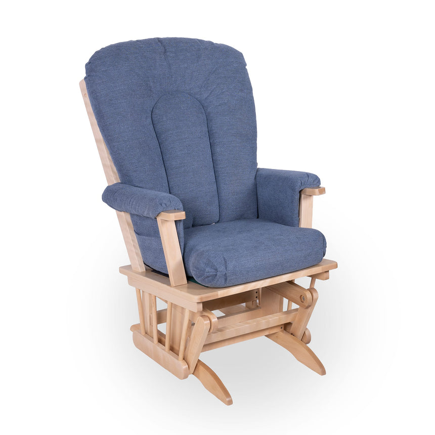 Chaise Berçante Bois - Naturel- Tissus sur commande spéciale-Goberce-Oxford 030-GBE-B45-CHAISE-NATUREL-CLÉMENT