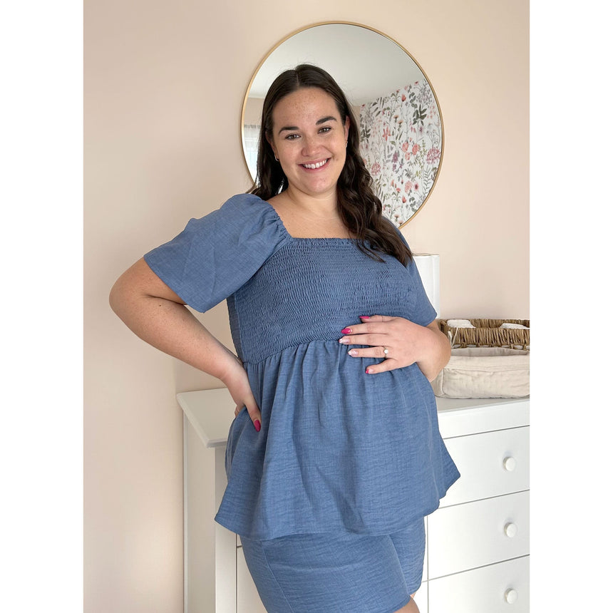 Short Maternité Chambray-Bella Maternite-BEA-1258926C-DEN-CLÉMENT