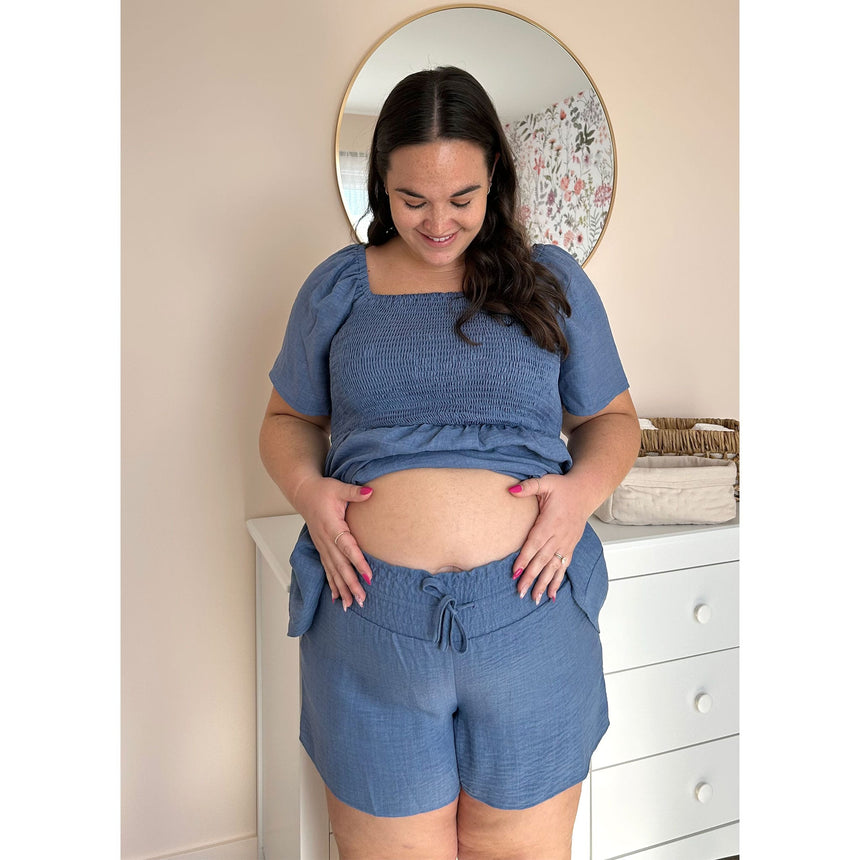 Short Maternité Chambray-Bella Maternite-BEA-1258926C-DEN-CLÉMENT