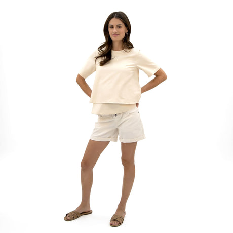 Short Maternité Denim Ivoire