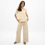 Pantalon Maternité Lin Beige-Bella Maternite-BEA-1268875C-BEI-CLÉMENT