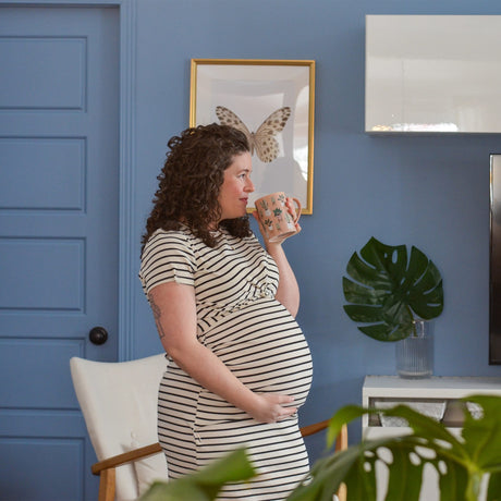 Robe Côtelée Noeud Rayée-Bella Maternite-BEA-1268878C-IVO-CLÉMENT