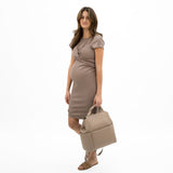 Robe Côtelée Noeud Taupe-Bella Maternite-BEA-1268878C-TAU-CLÉMENT