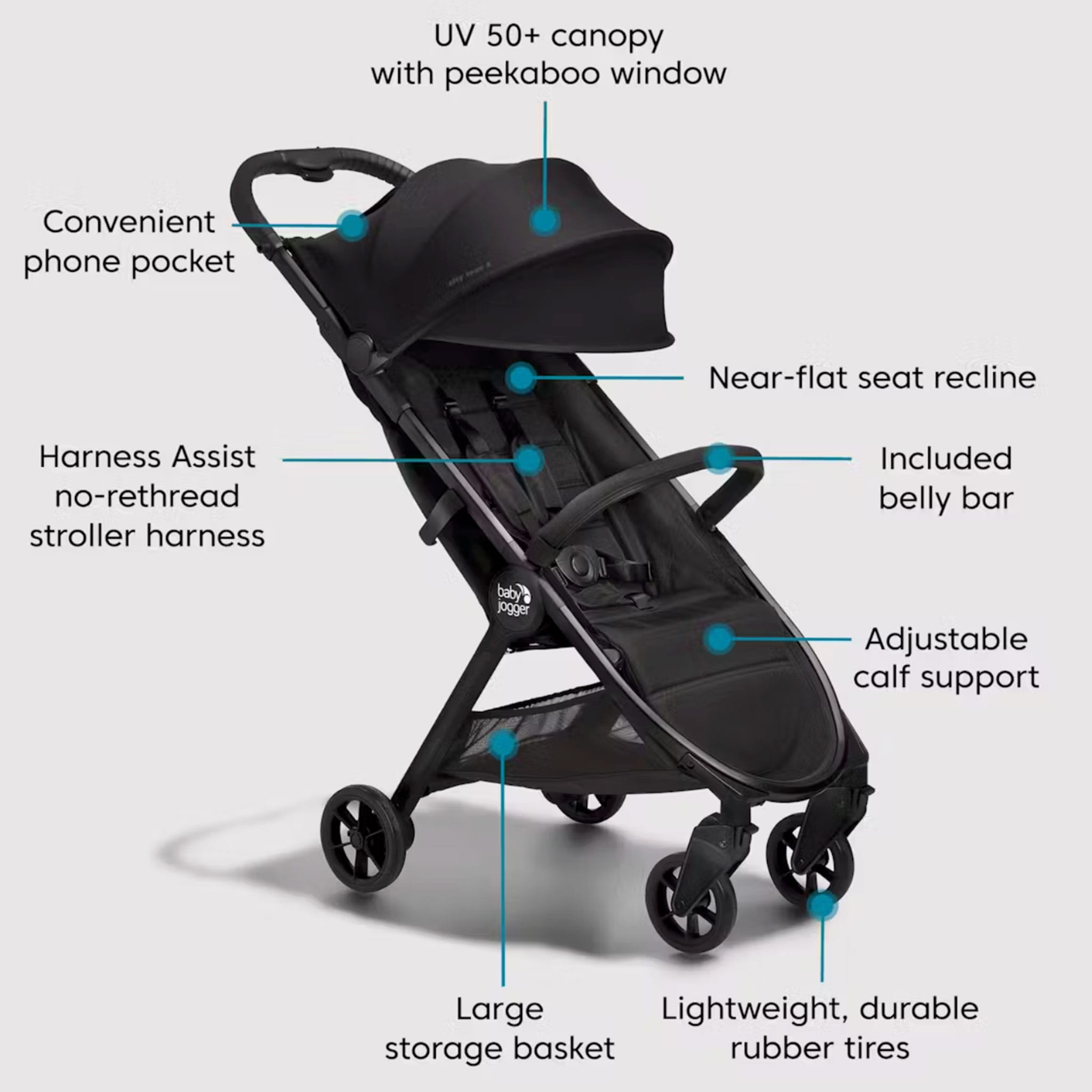 City tour™ 2 Eco Stroller - Black – CLÉMENT