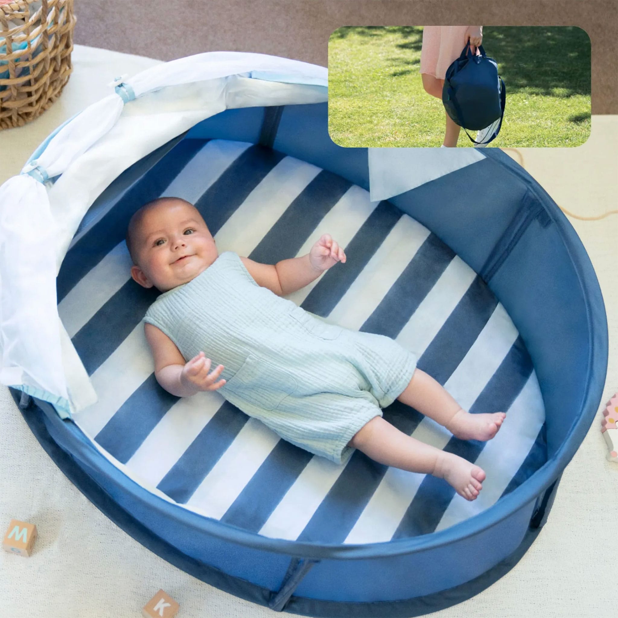 Tente Anti-UV / Anti-Moustique Babyni - Marinière - Babymoov – CLÉMENT