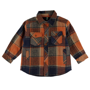 Chemise Carreaux Renard 6-24mois-Nano-Orange-6 m-BOS-F2657-01-CLÉMENT