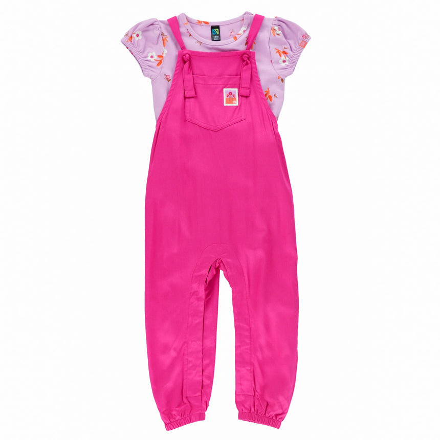 Ensemble Salopette Floraison 6-24mois-Nano-Fuchsia-6 m-BOS-S2658-03-CLÉMENT