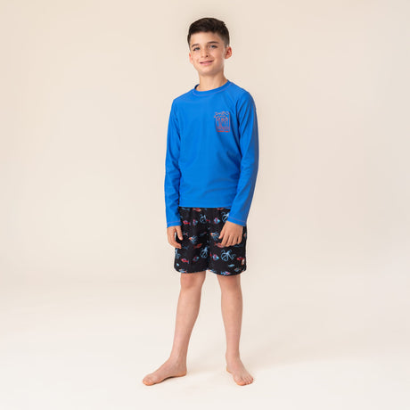 Ensemble Maillot De Bain 2 Pièces Enfant Garçon 3-11 Ans - Short Requin Mignon Anti-UV Manches Longues