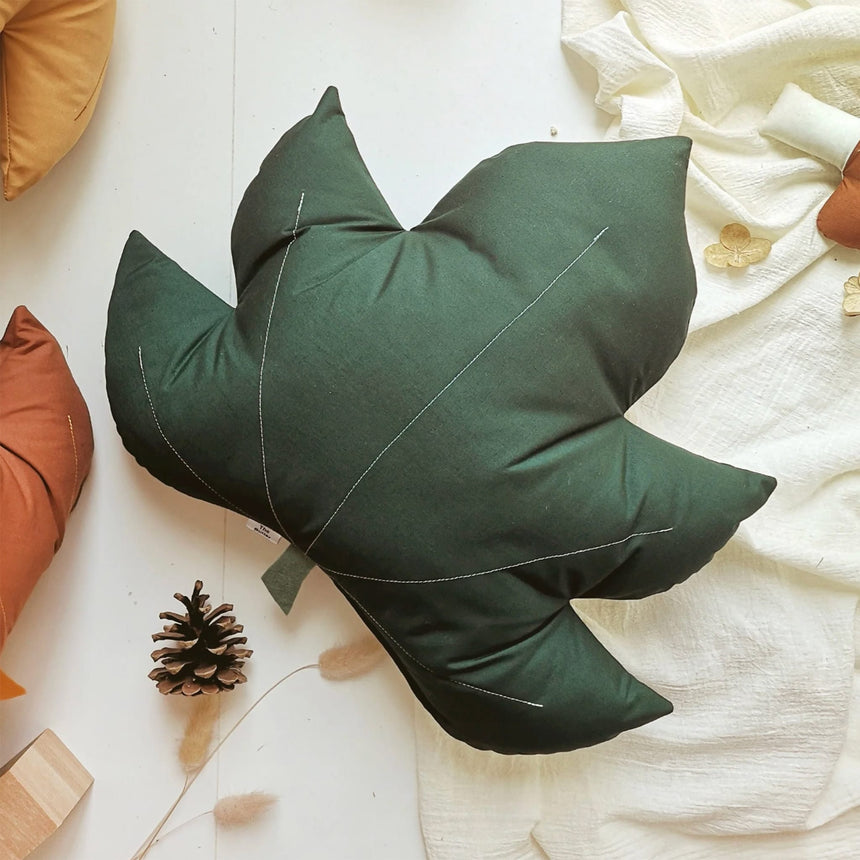 Coussin Feuille D`Érable - Vert-The Butter Flying-BUT-PILMAPFOR-CLÉMENT